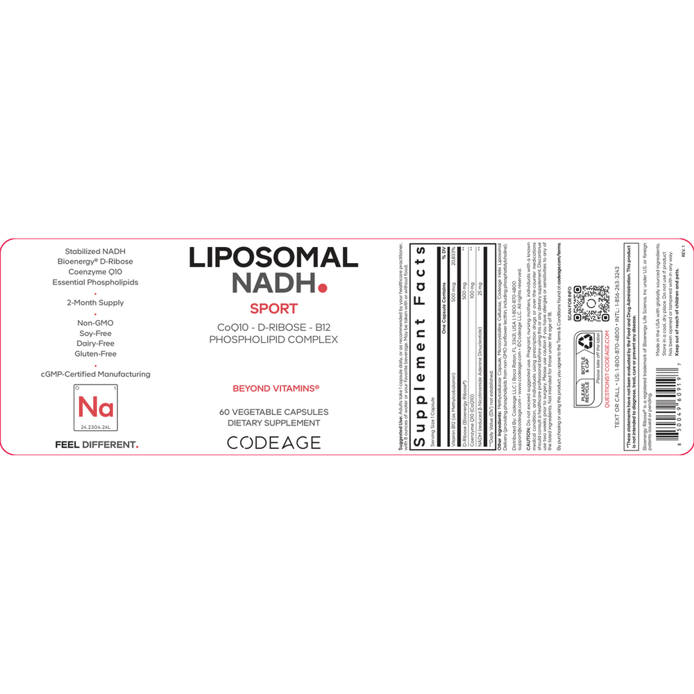 Liposomal NADH, 60 Capsules