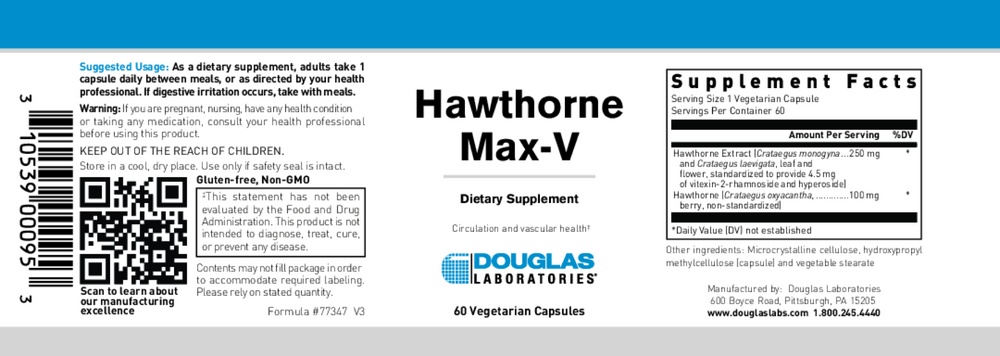 Hawthorne Max-V 250mg, 60 Capsules