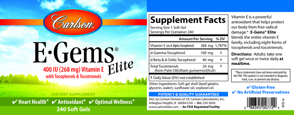 E-Gems® Elite 400IU, 240 Softgels