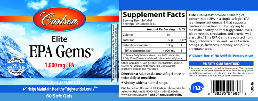 Elite EPA Gems, 60 Softgels