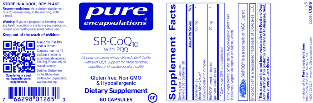 SR-CoQ10 with PQQ, 60 Capsules , Brand_Pure Encapsulations caps Emersons