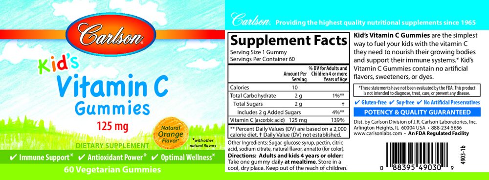 Kid's Vitamin C Gummies, 60 Gummies