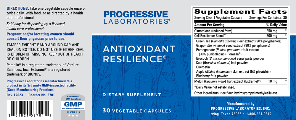 Antioxidant Resilience, 30 Capsules , Brand_Progressive Labs capsules Form_Capsules Requires Consultation Size_30 Capsules