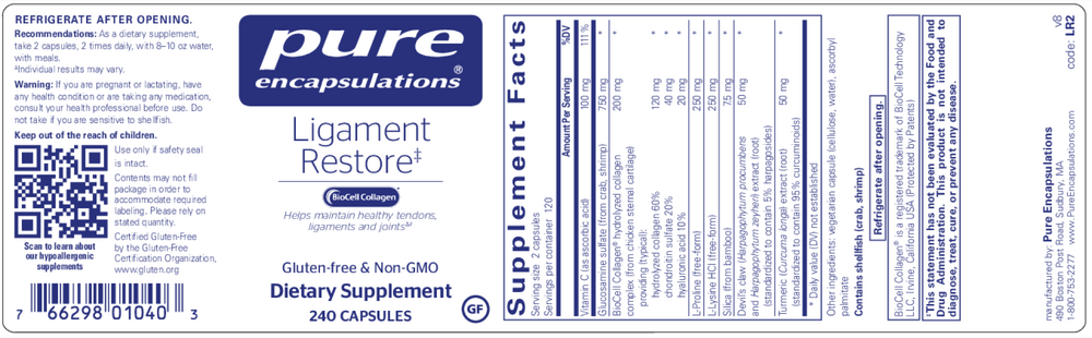 Ligament Restore, 240 Capsules
