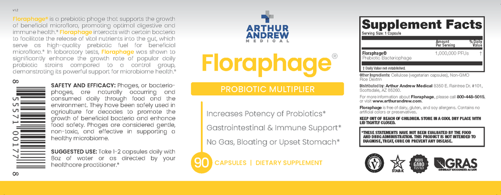 Arthur Andrew Medical Floraphage Probiotic Multiplier - back
