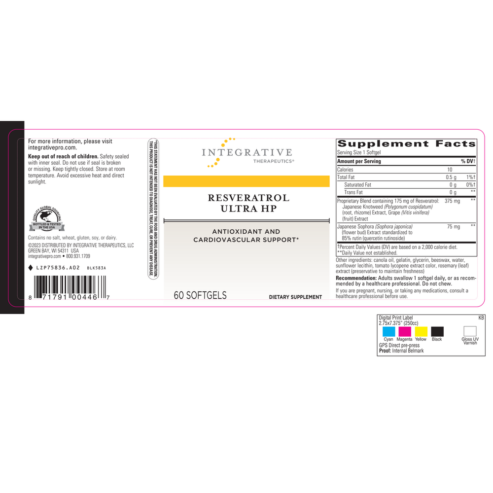 Resveratrol Ultra (High Potency), 60 Softgels