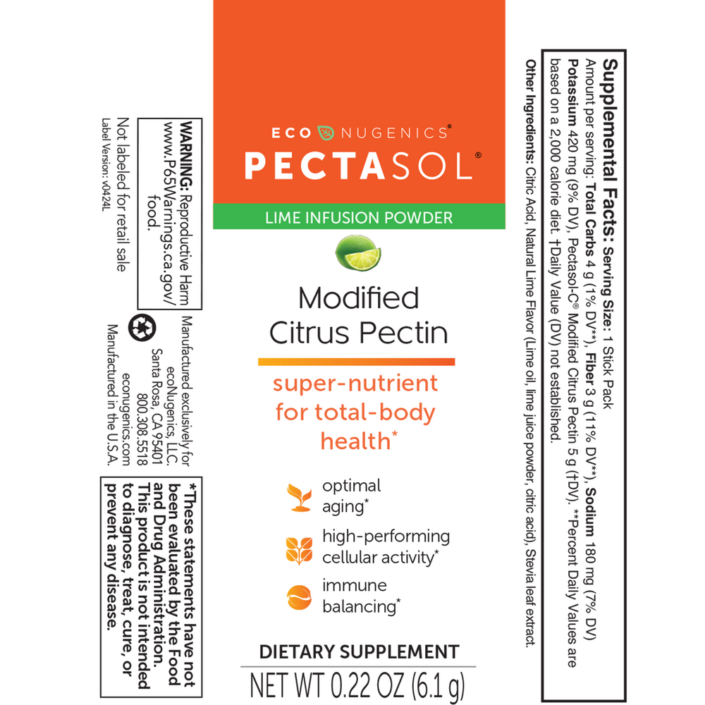 Pectasol Lime Flavor Stick Packs, 15 Packets