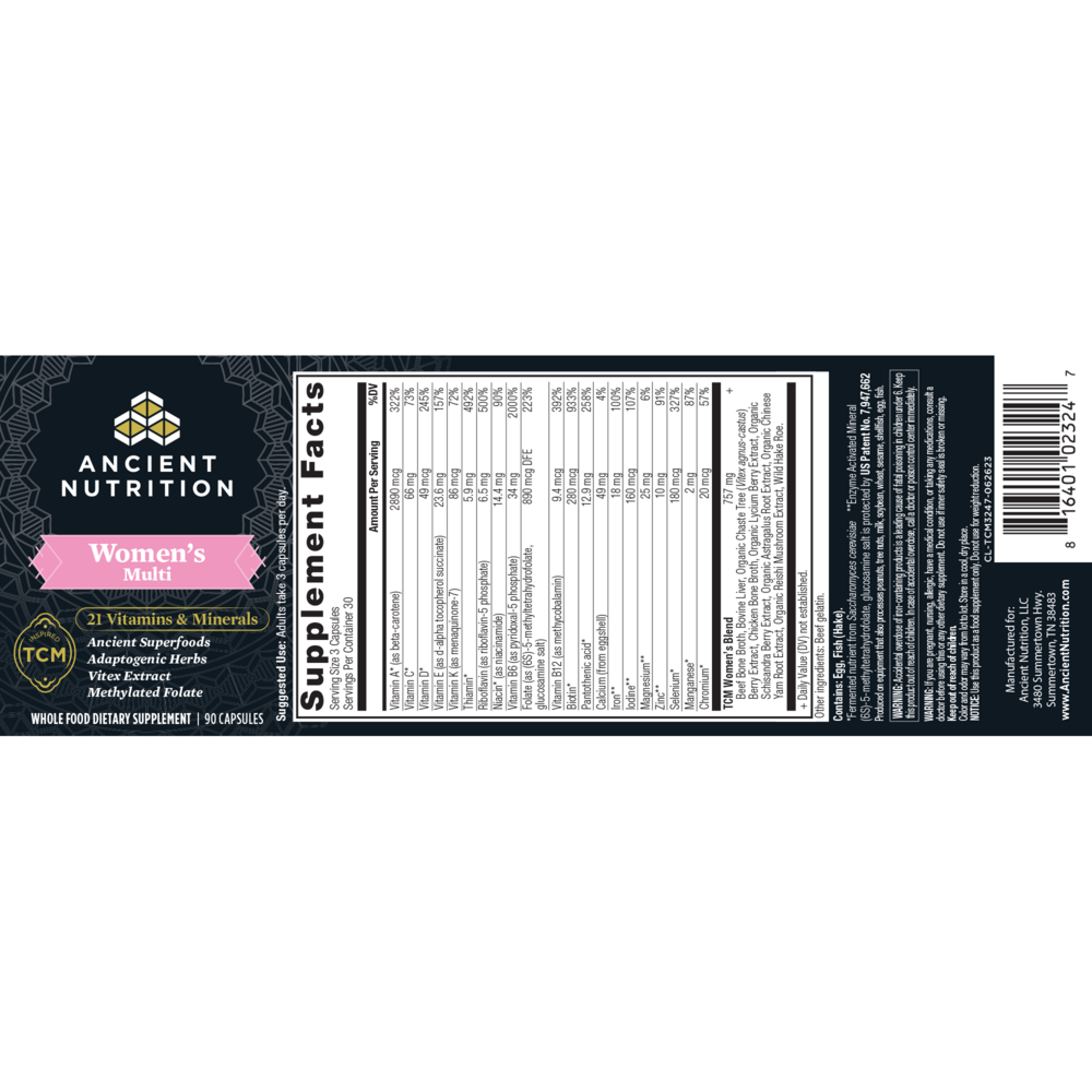 Ancient Nutrition Ancient Multivitamin - Women's - back