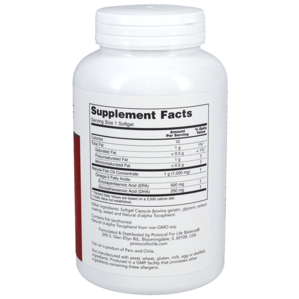 Ultra Omega-3 500EPA/250DHA, 180 Softgels , Brand_Protocol for Life Balance Form_Softgels Requires Consultation Size_180 Softgels softgels