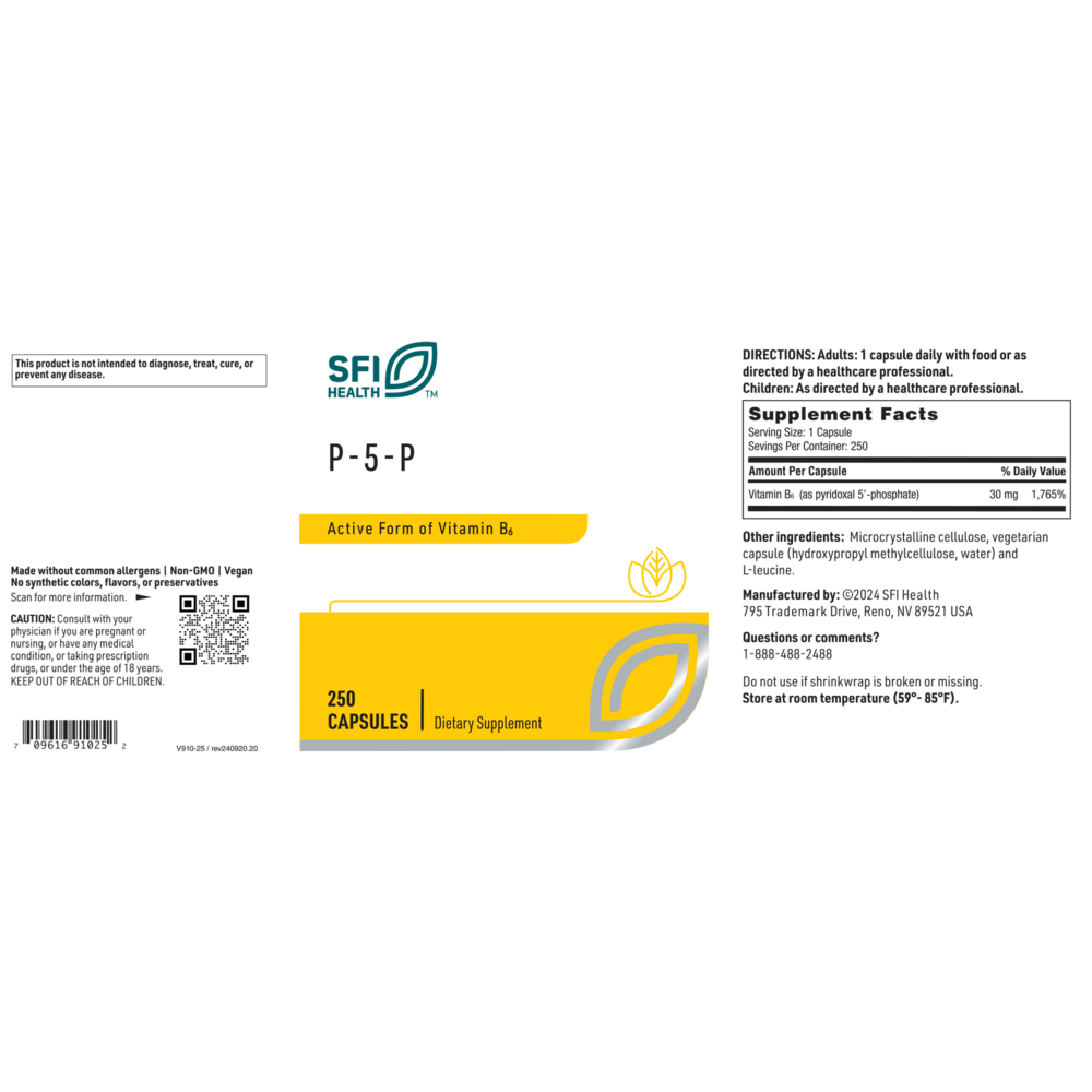 P-5-P 30mg, 250 Capsules