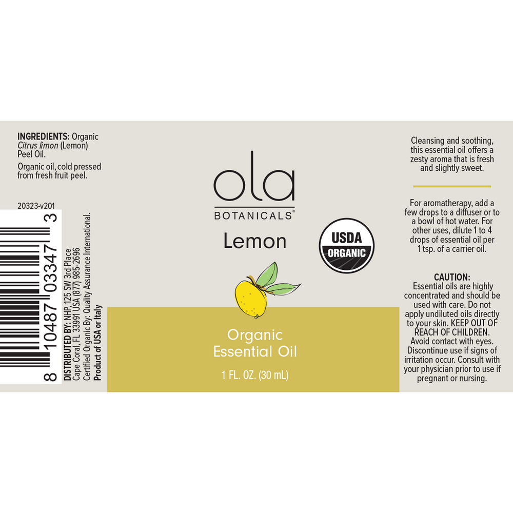 Organic Lemon Essential Oil, 1 oz