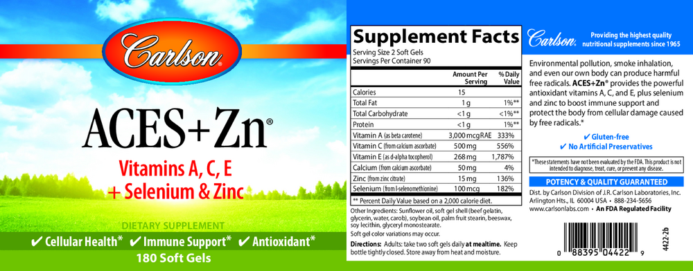 ACES + Zn, 180 Softgels
