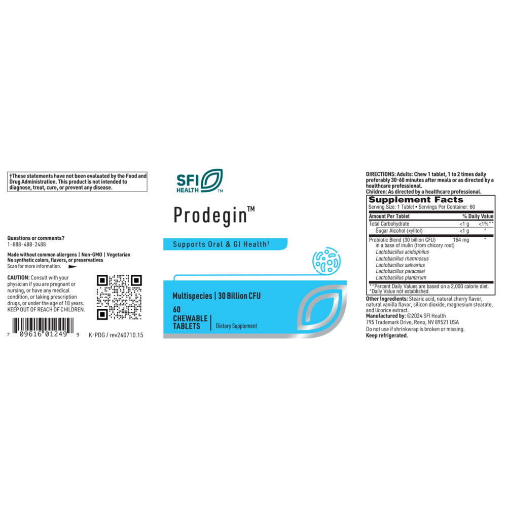 Prodegin Probiotic, 60 Chewable Tablets