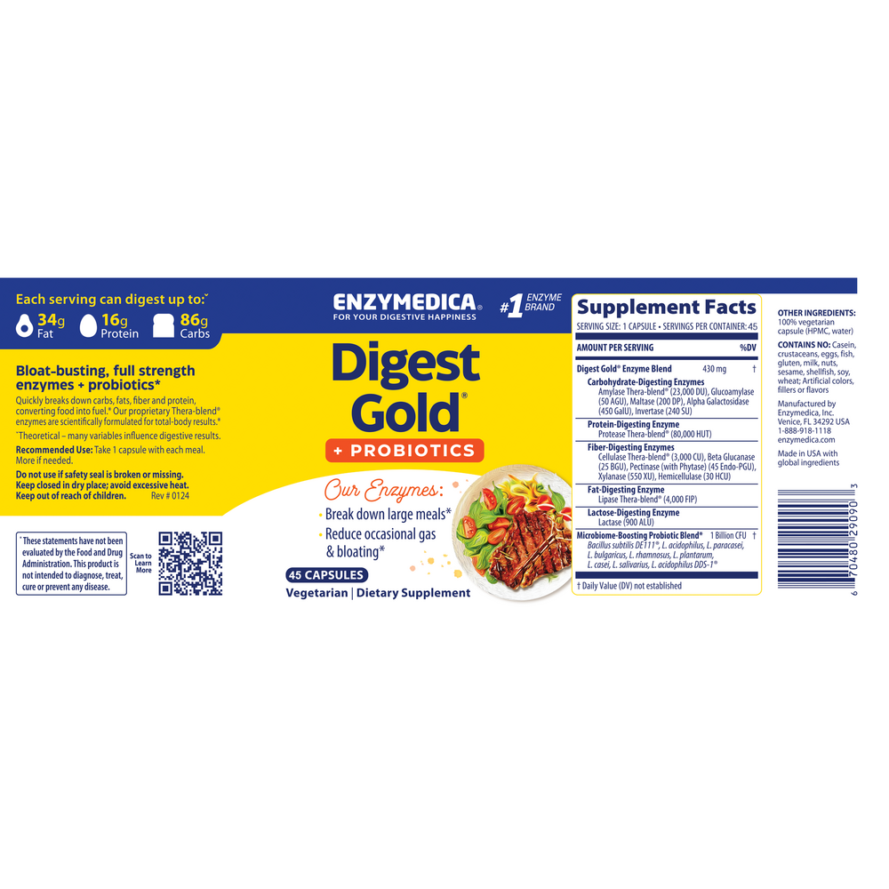 Digest Gold™️ +Probiotics, 45 Capsules