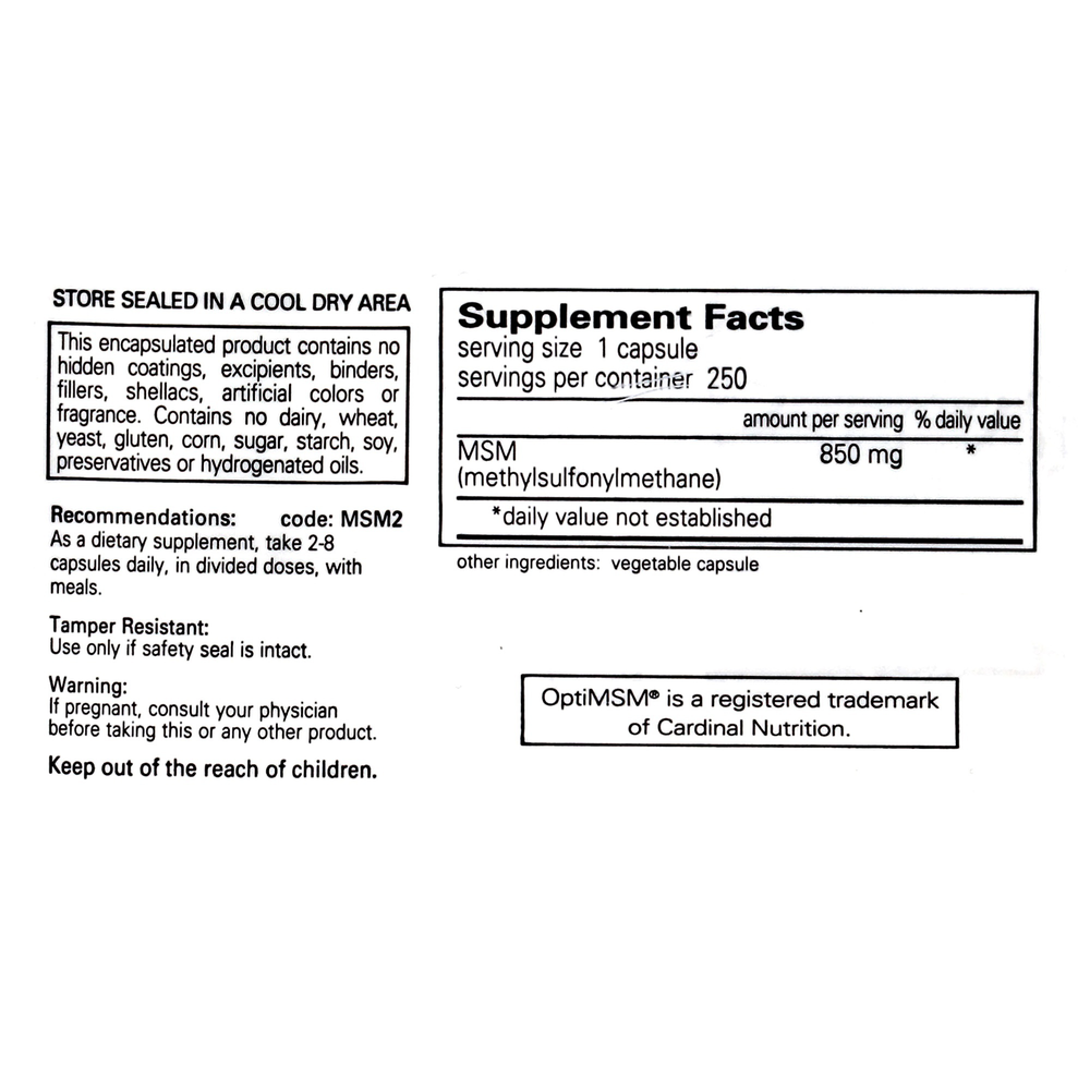 MSM with OptiMSM®, 250 Capsules , Brand_Pure Encapsulations caps Emersons