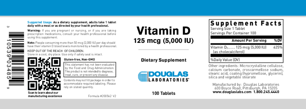Vitamin D 5,000 i.u., 100 Tablets