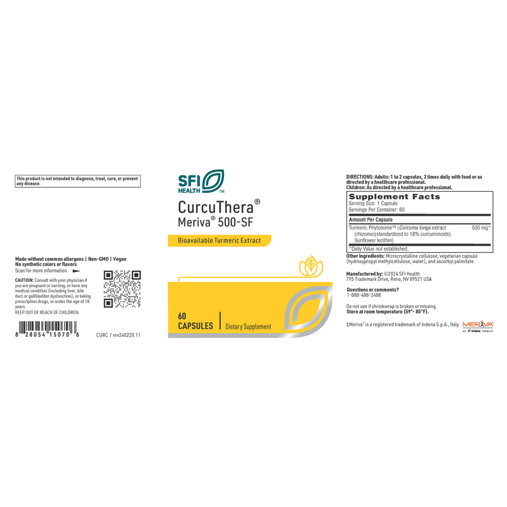 CurcuThera® with Meriva® 500-SF, 60 Capsules