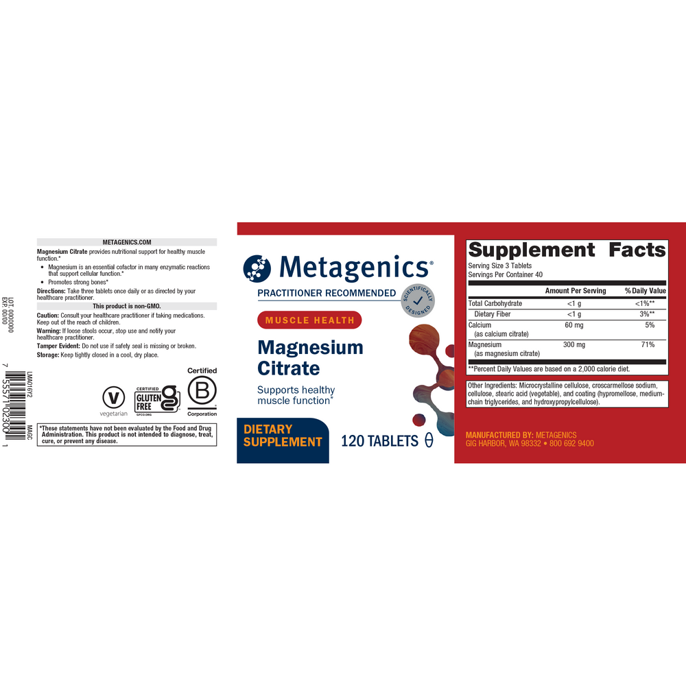 Mag Citrate™, 120 Tablets , Emersons Form_Tablets tabs