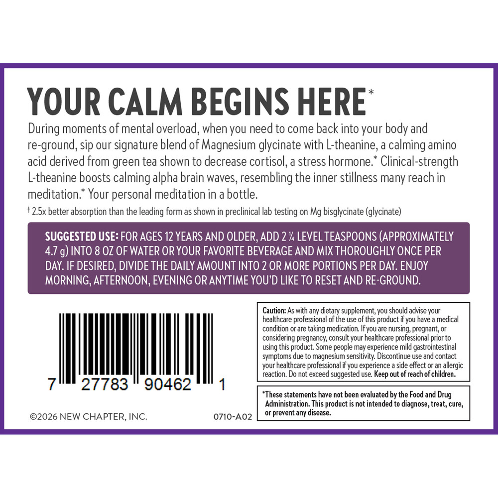 Magnesium + L Theanine Powder, Lavender Lemon, 141 Grams