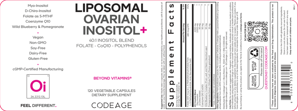 Liposomal Ovarian Inositol+, 120 Capsules