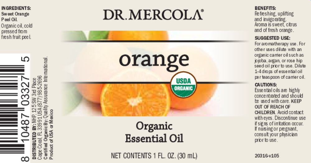 Organic Orange Essential Oil, 1 oz