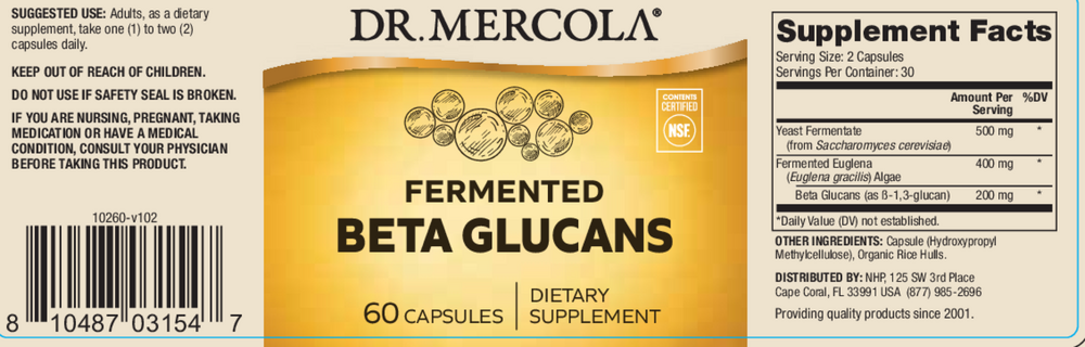 Fermented Beta Glucans, 60 Capsules