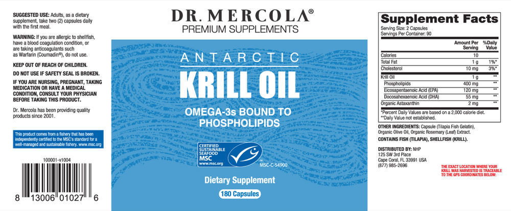 Krill Oil, 180 Capsules