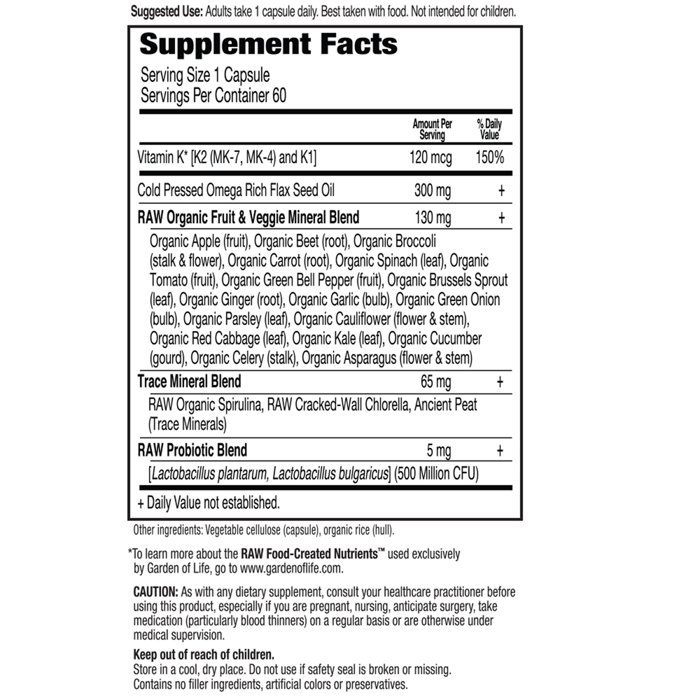 Vitamin Code RAW K-Complex, 60 vcaps