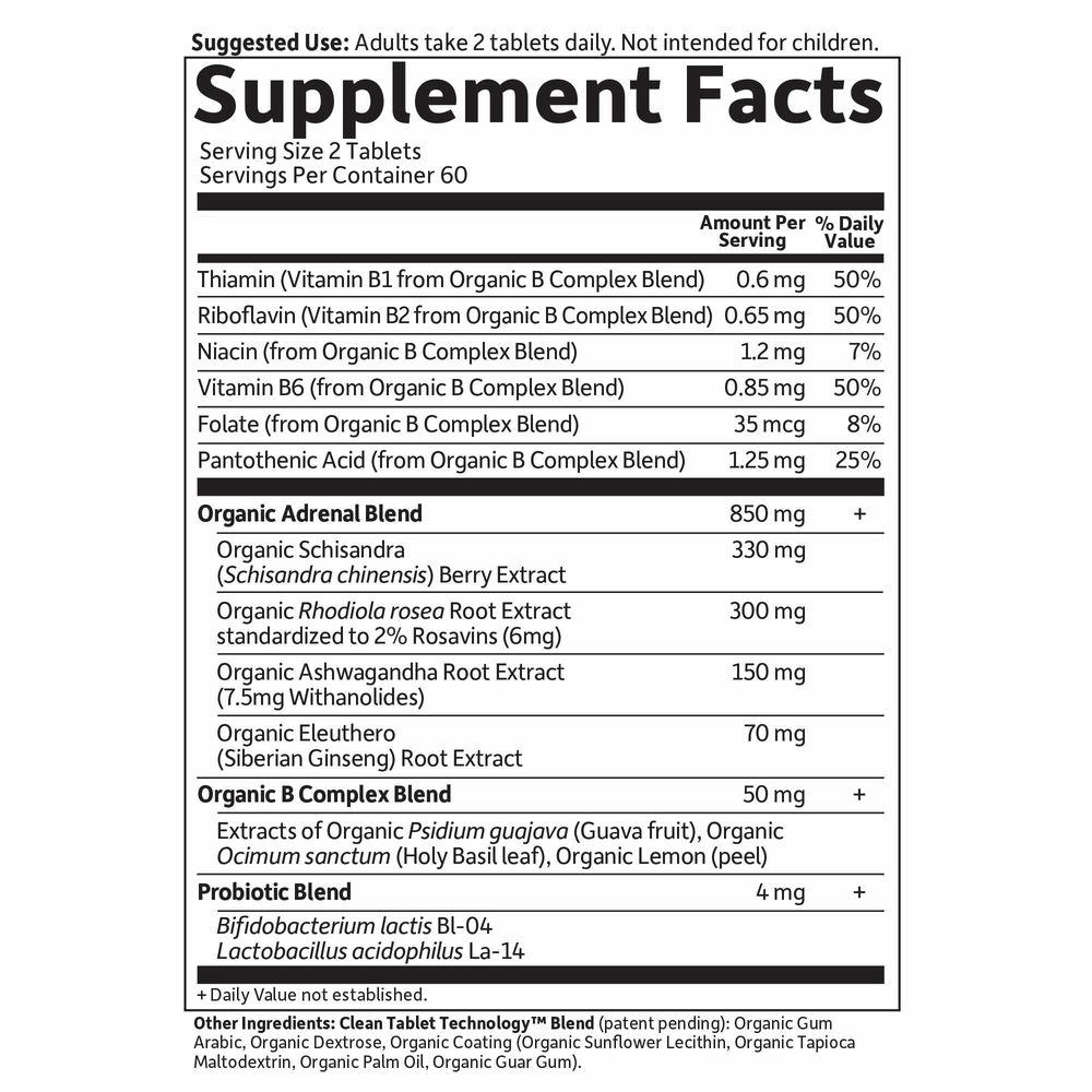 mykind Organics Adrenal Daily Balance, 120 Tablets