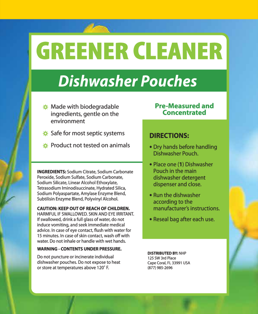 Greener Cleaner® Dishwasher Pouches, 24 Pouches