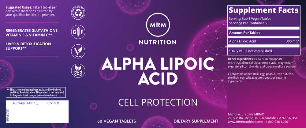 Alpha Lipoic Acid 300mg, 60 tablets