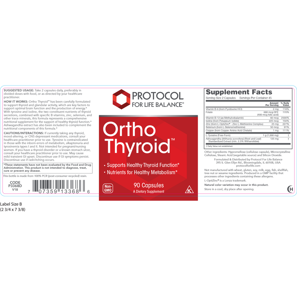Ortho Thyroid, 90 Capsules , Brand_Protocol for Life Balance capsules Form_Capsules Requires Consultation Size_90 Capsules