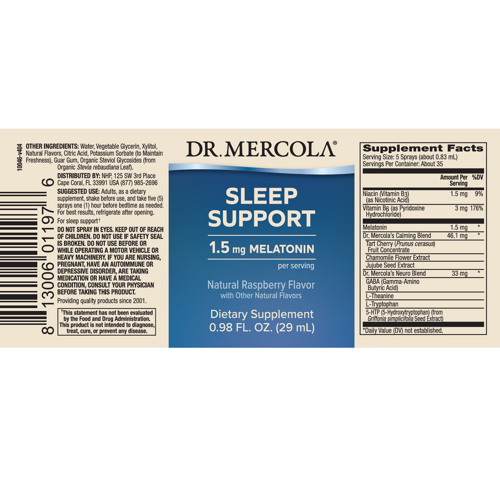 Melatonin Sleep Support Spray, 29 mL Liquid
