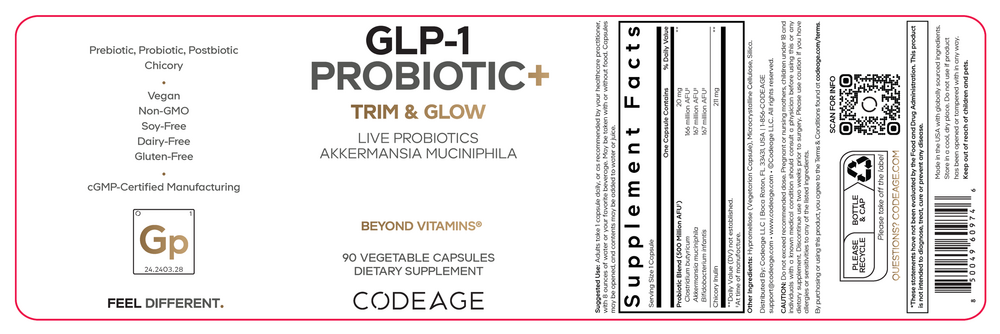 GLP-1 Probiotic+, 90 Capsules