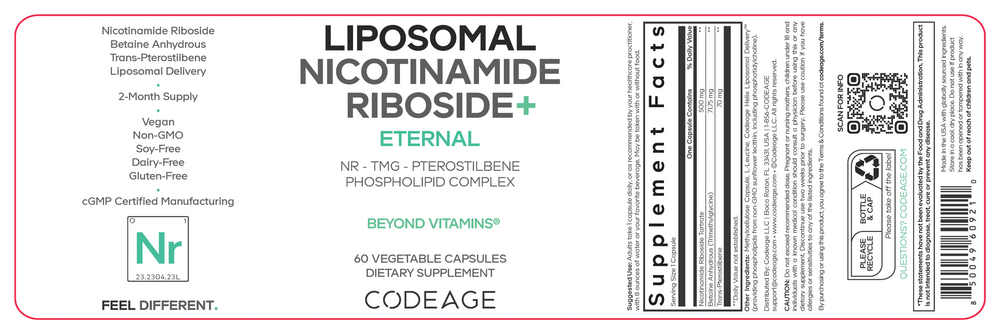 Liposomal Nicotinamide Riboside+, 60 Capsules
