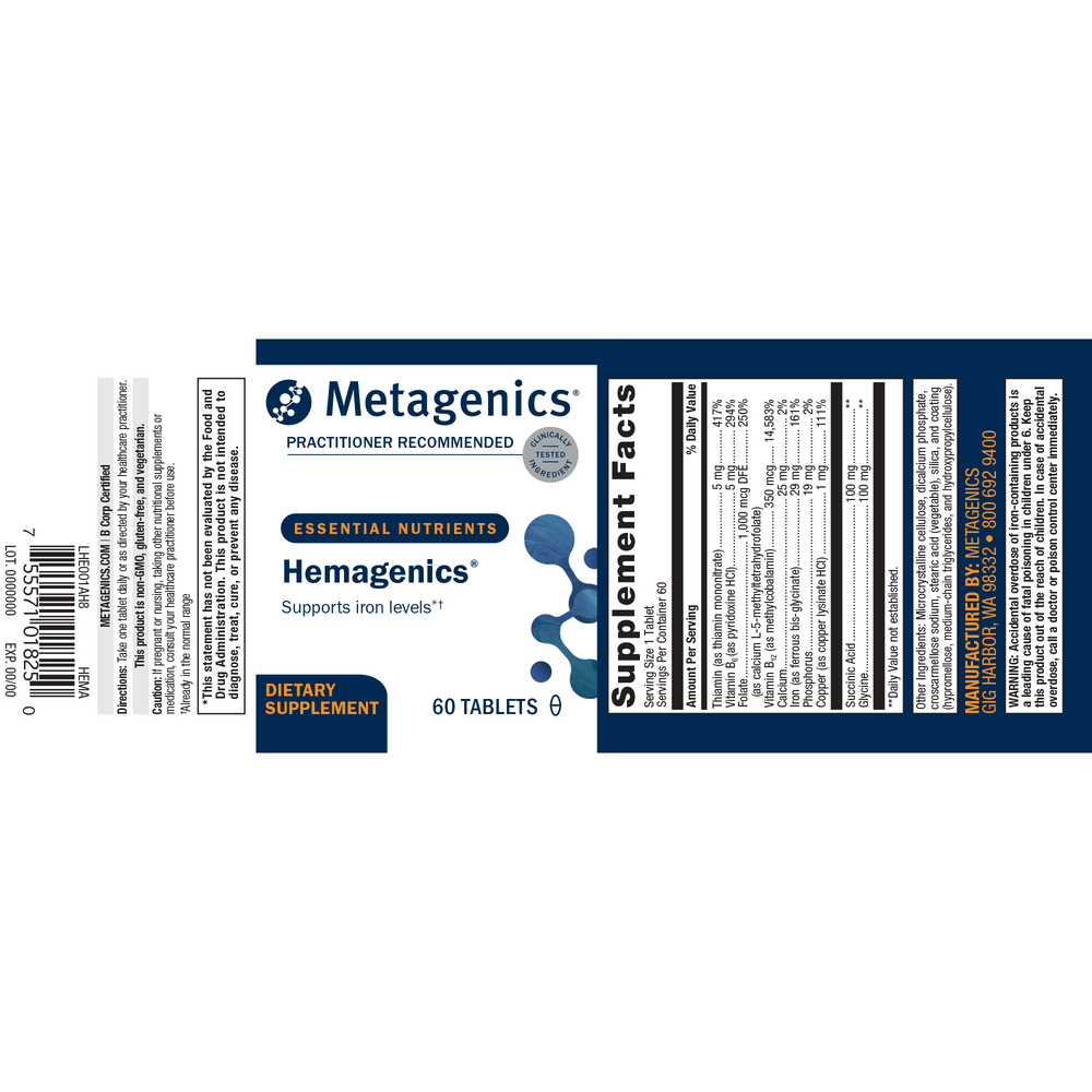 Hemagenics®, 60 Tablets , Emersons Form_Tablets tabs