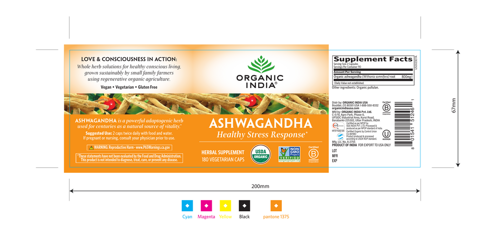 Ashwagandha, 180 capsules , Ayurveda Brand_Organic India Form_Capsules
