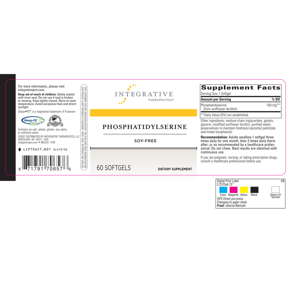 Phosphatidylserine (Soy-Free), 60 Softgels