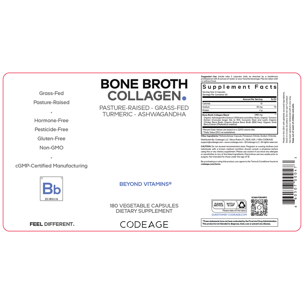 Bone Broth Collagen, 180 Capsules