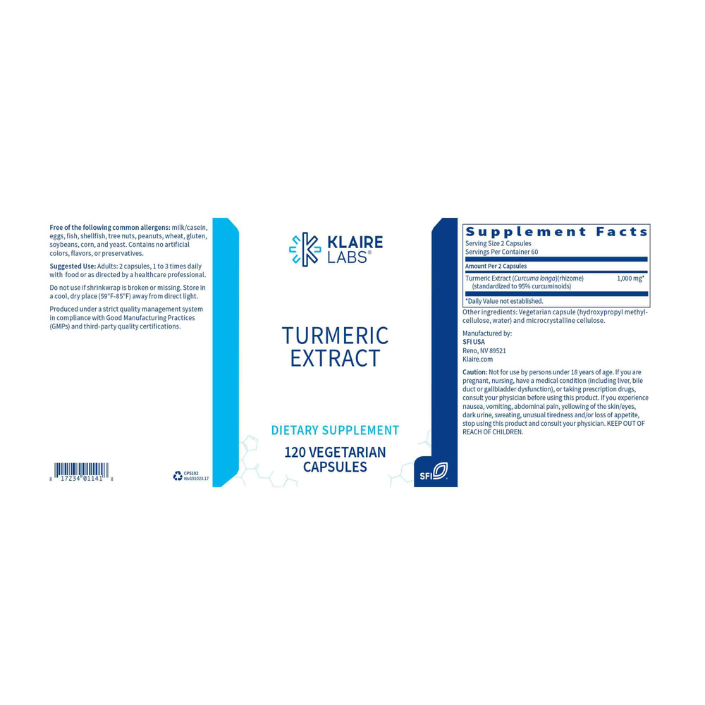 Turmeric Extract, 120 Capsules