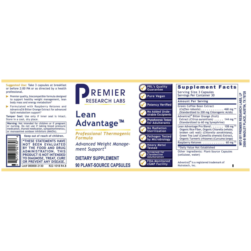 Lean Advantage, 90 Capsules , Brand_Premier Research Labs capsules Form_Capsules Requires Consultation Size_90 Capsules