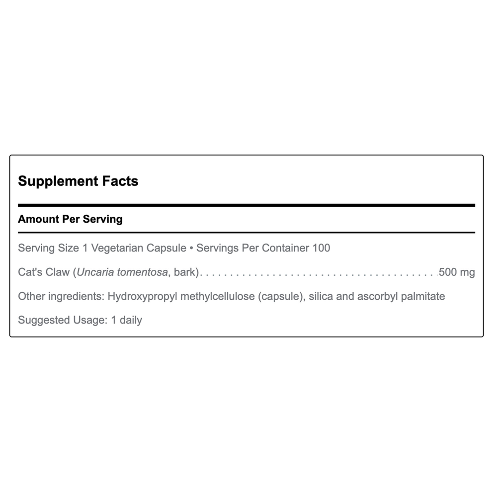 Cat’s Claw, 100 Capsules