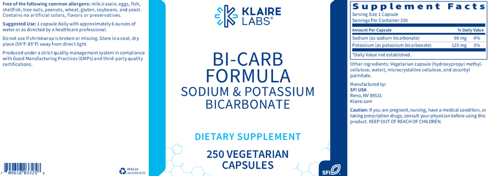 Bi-Carb Formula, 250 Capsules