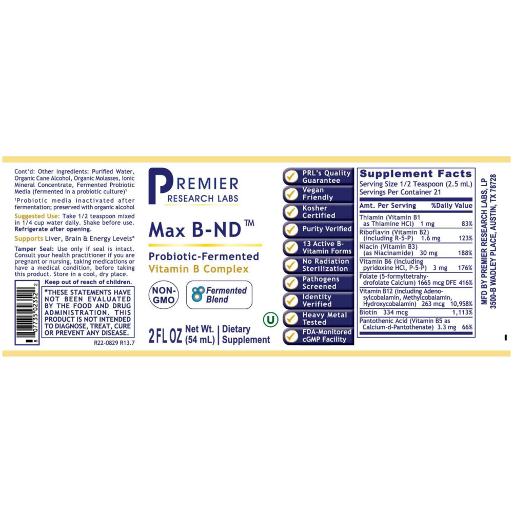 Max B-ND™, 54 Milliliters , Brand_Premier Research Labs Form_Liquid liquid Requires Consultation Size_54 Milliliters