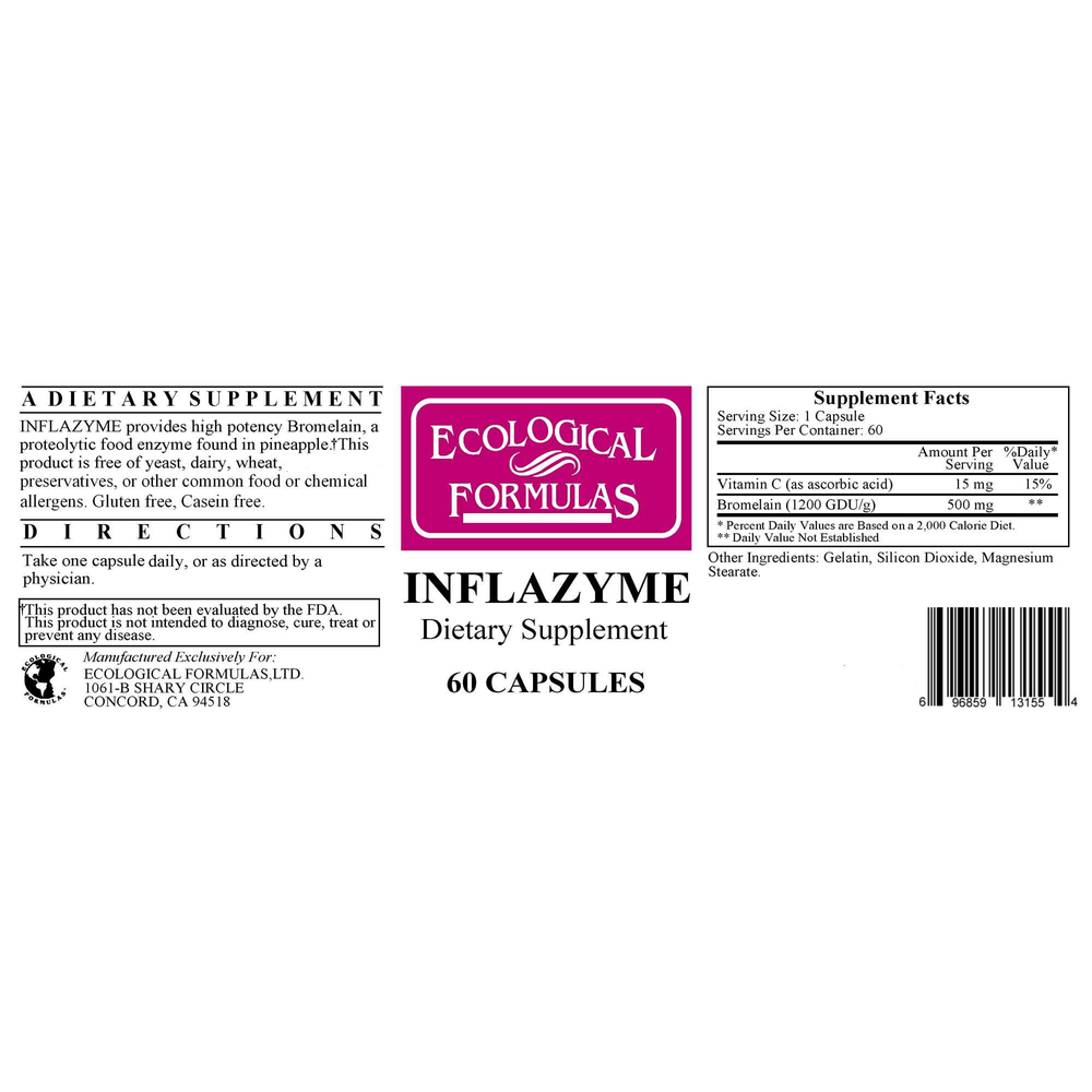 Inflazyme 500mg, 60 Capsules