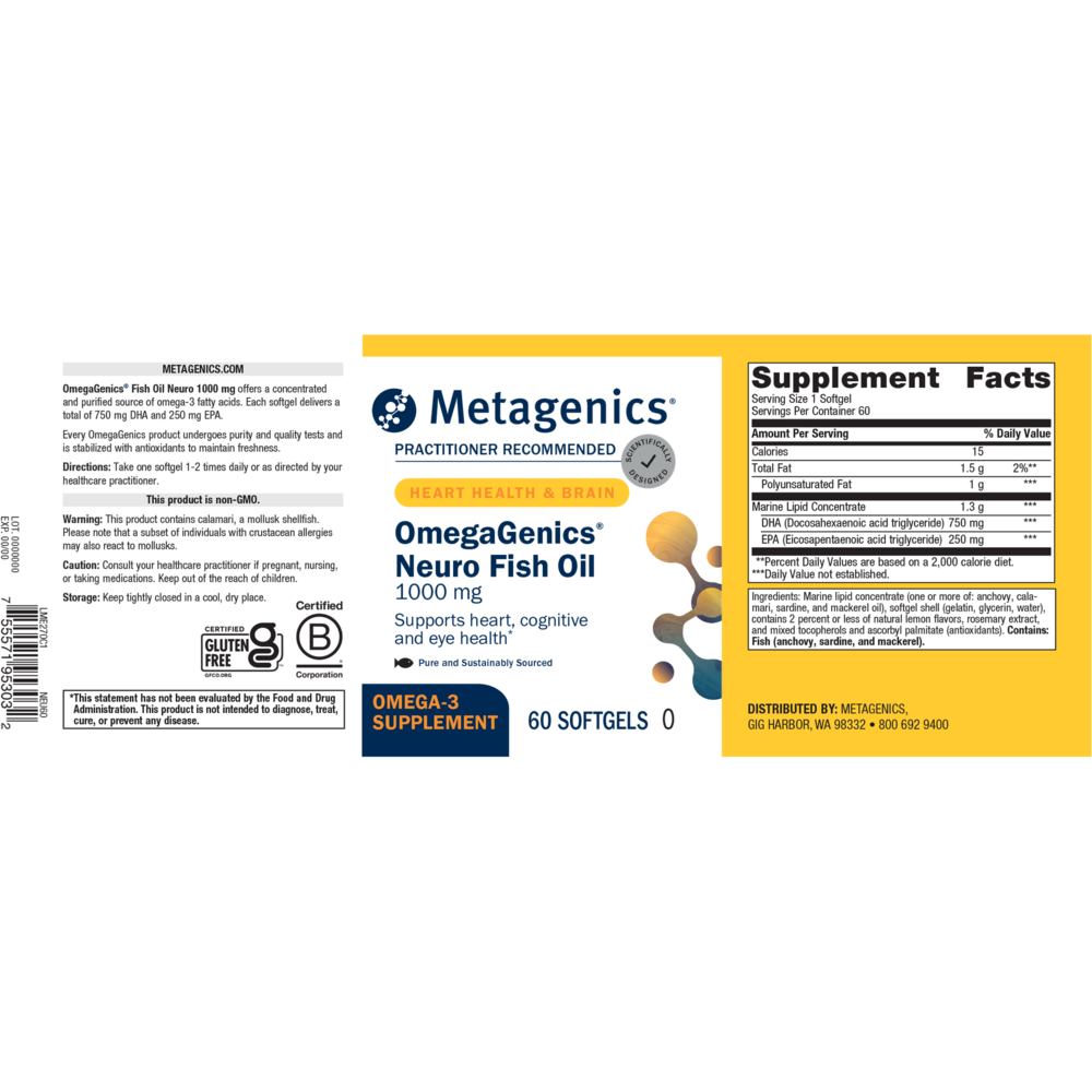 OmegaGenics® Neuro 1000, 60 Softgels , Emersons Emersons-Alt Form_Softgels softgels