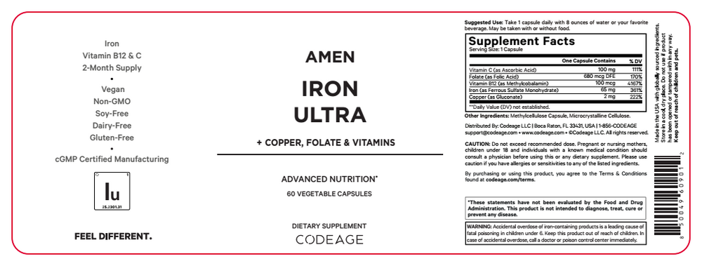 Amen Iron Ultra, 60 Capsules