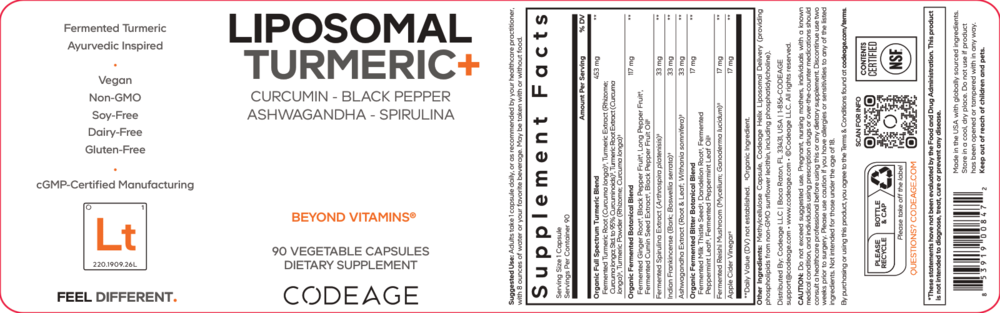 Liposomal Fermented Turmeric, 90 Capsules