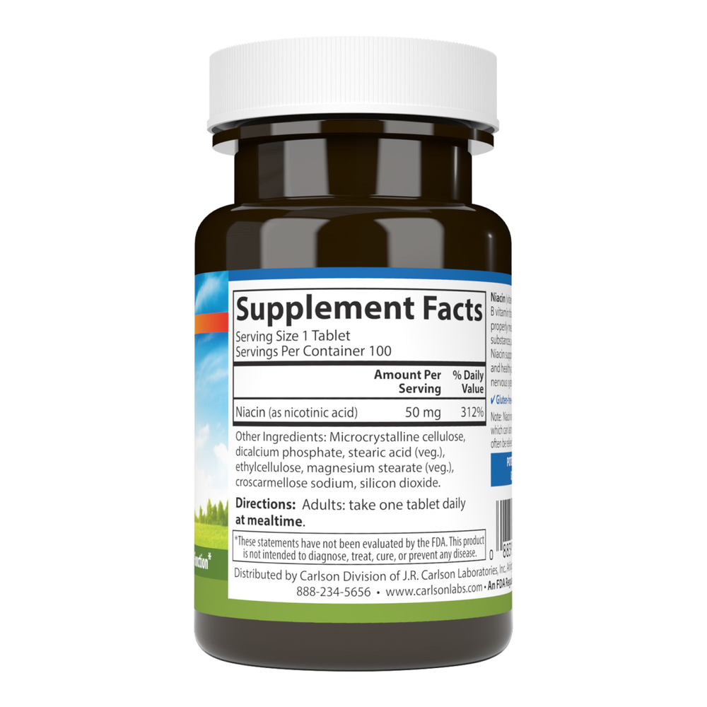 Niacin, 50 mg, 100 Tablets