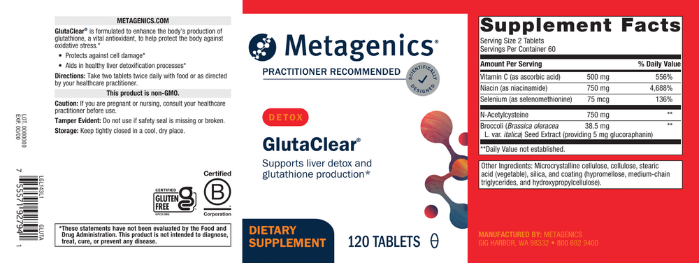 GlutaClear™, 120 Tablets , Emersons Emersons-Alt Form_Tablets tabs